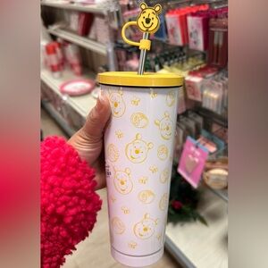 Disney Winnie the Pooh Tumbler Cup w/ Pooh Bear Straw Topper